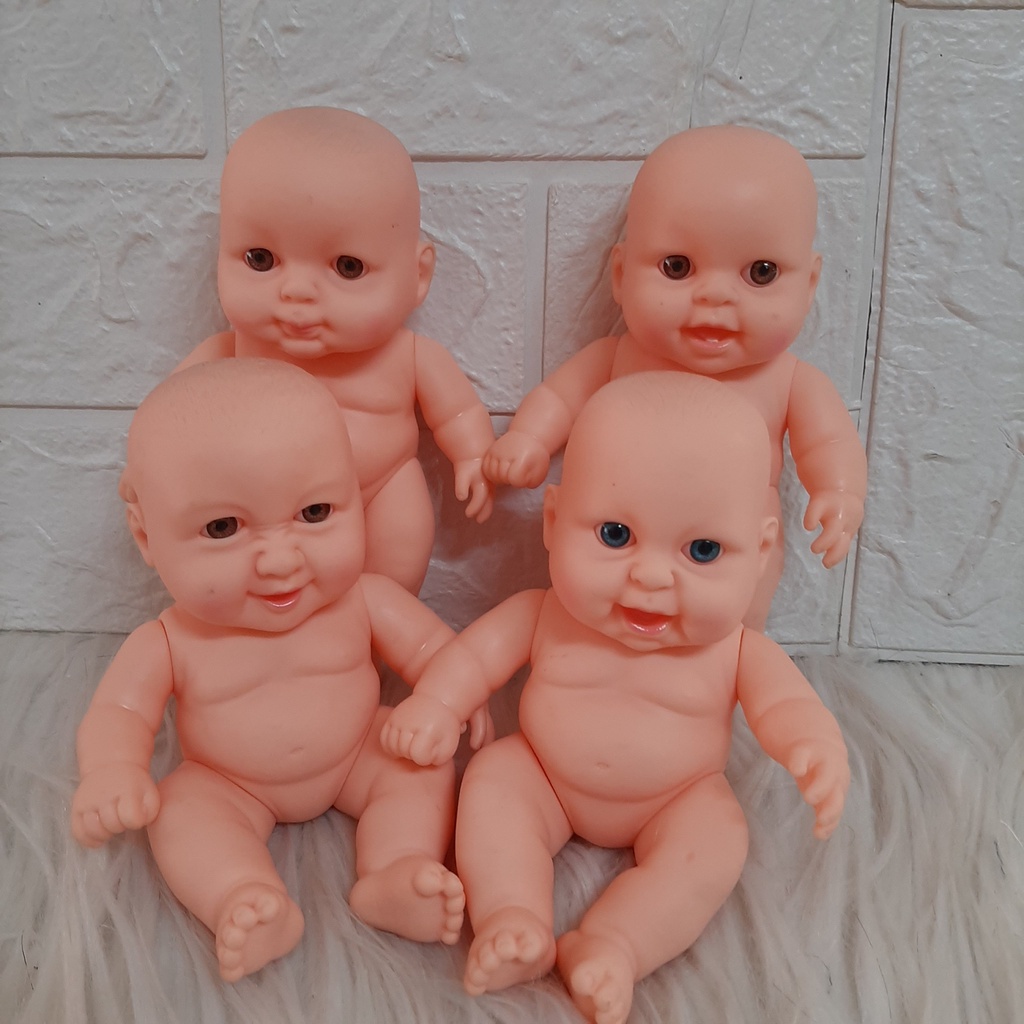 Búp Bê Tái Sinh Nhựa Mềm Em Bé Sơ Sinh mắt 3D 18 cm = 7 inch Vinyl Reborn Baby Doll Biểu cảm sống động như thật Dùng Làm