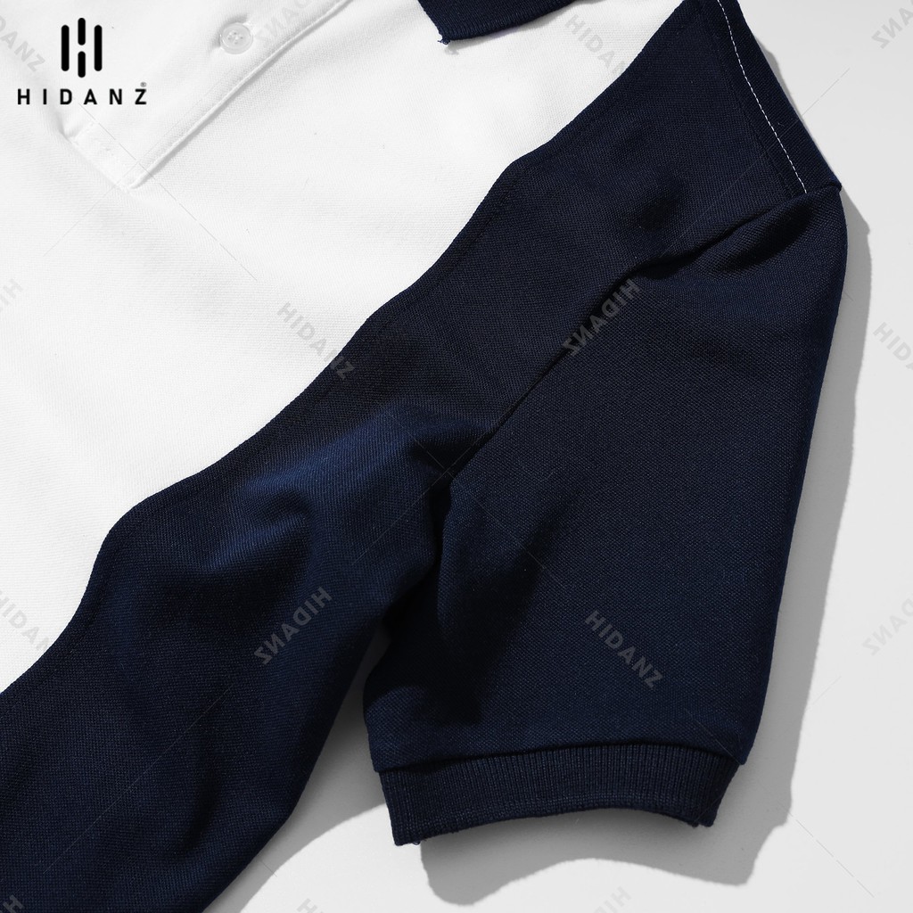 Áo Polo nam cổ bẻ HIDANZ vải cotton thoáng mát,không nhăn,sang trọng-lịch lãm Xanh Đen Mix Trắng form Slim Fit - PL.XT02 | BigBuy360 - bigbuy360.vn