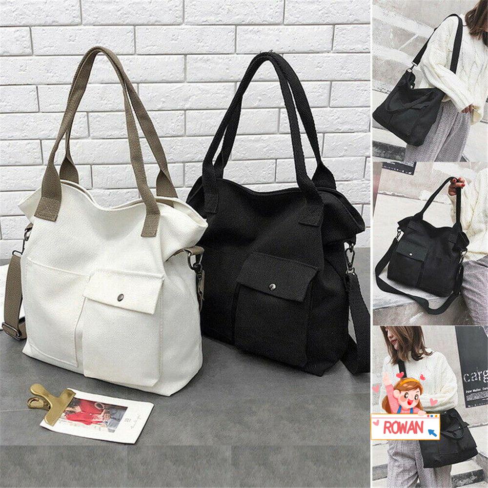 ❈Rowan❈ Túi vải Cỡ Lớn Nhiều Màu Thời Trang Cho Nữ