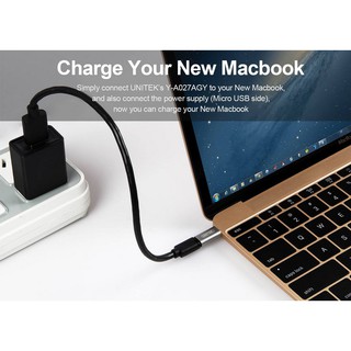 ĐẦU ĐỔI TYPE C -> MICRO UNITEK YA 027AGY , ĐẦU ĐỔI TYPE C SANG USB MICRO 2.0