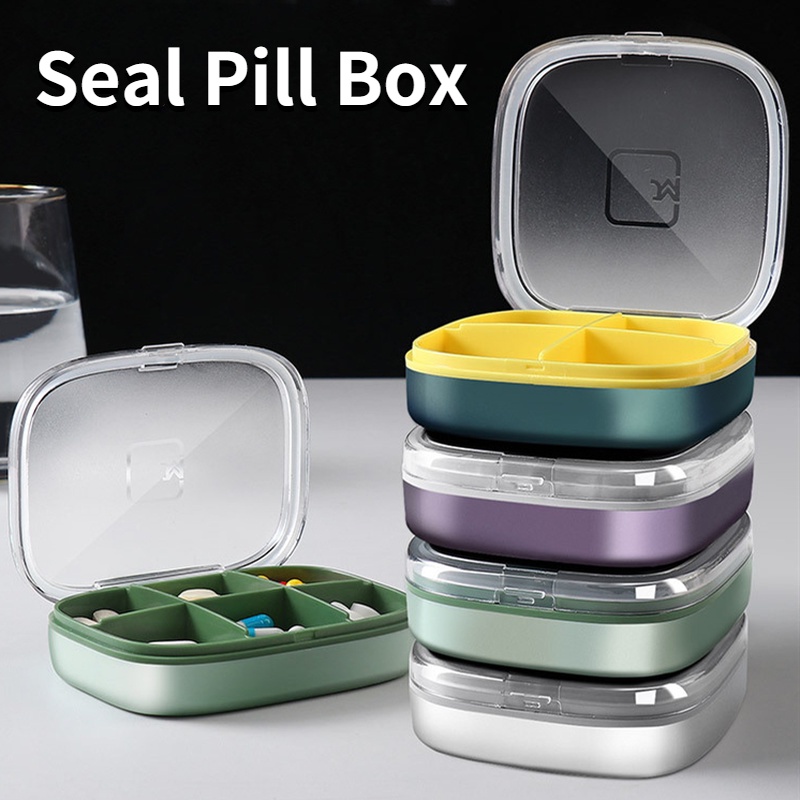 Hộp Đựng Thuốc 4 / 6 Ngăn Chống Ẩm Tiện Dụng Khi Đi Du Lịch