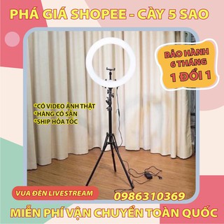Đèn Livestream 26cm + chân đèn + kẹp điện thoại. Hỗ trợ ánh sáng Livestream, phun săm, make up, 3 chế độ sáng,.VICTORY