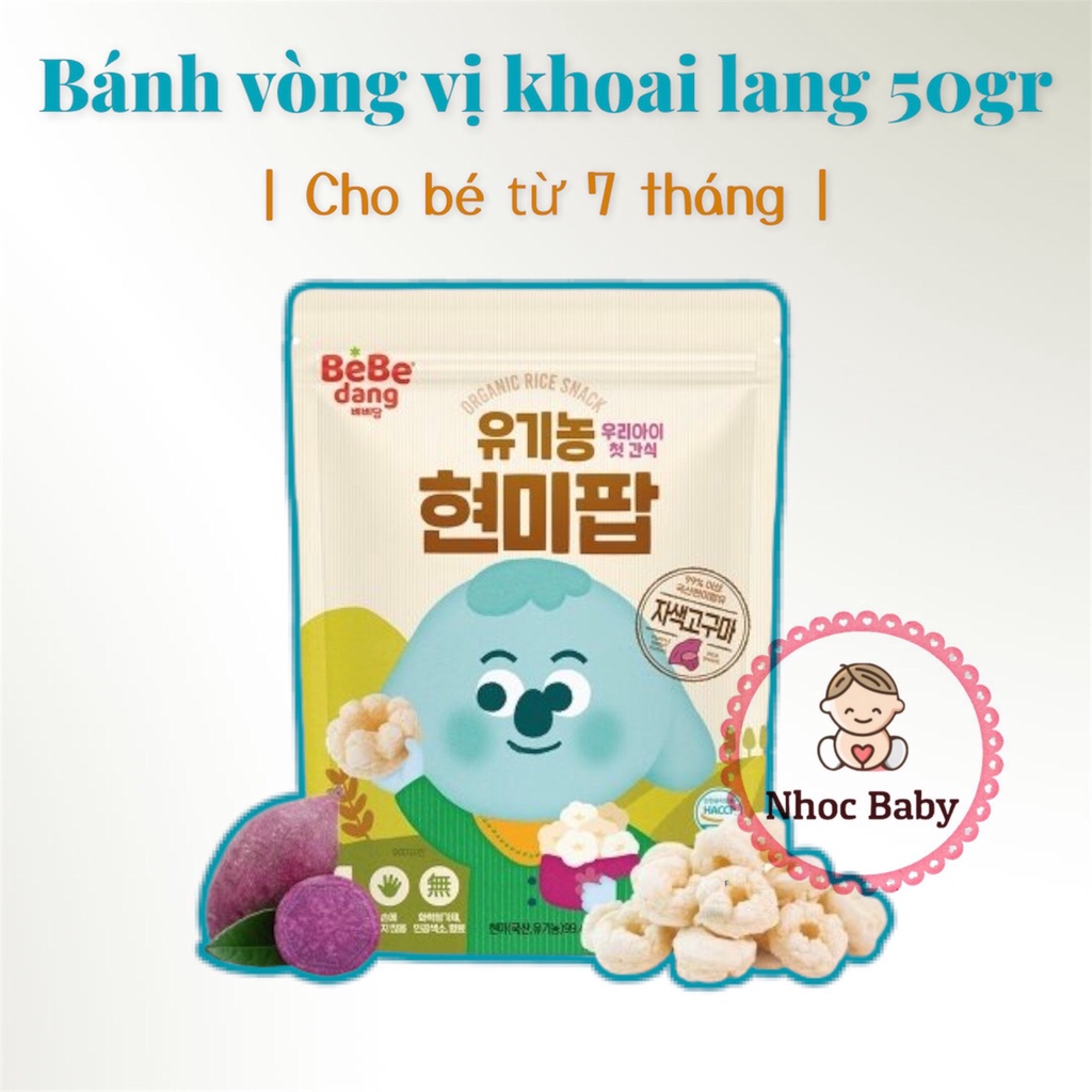 Bánh ăn dậm gạo lứt hữu cơ Bebedang cho bé 6/7m+ (túi zip 30g)