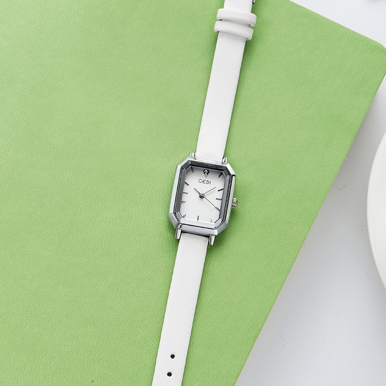 Đồng hồ nữ chính hãng đeo tay dây da chống nước mặt vuông đẹp LaCy Watch V04