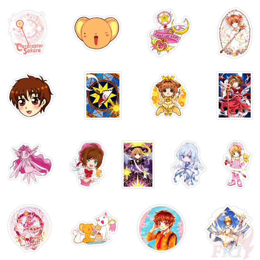 ❉ Card Captor SAKURA - Series 02 Anime Kinomoto Sakura LI SYAORAN CERBERUS Stickers ❉ 50Pcs/Set DIY Fashion Luggage Laptop Skateboard Decals Doodle Stickers