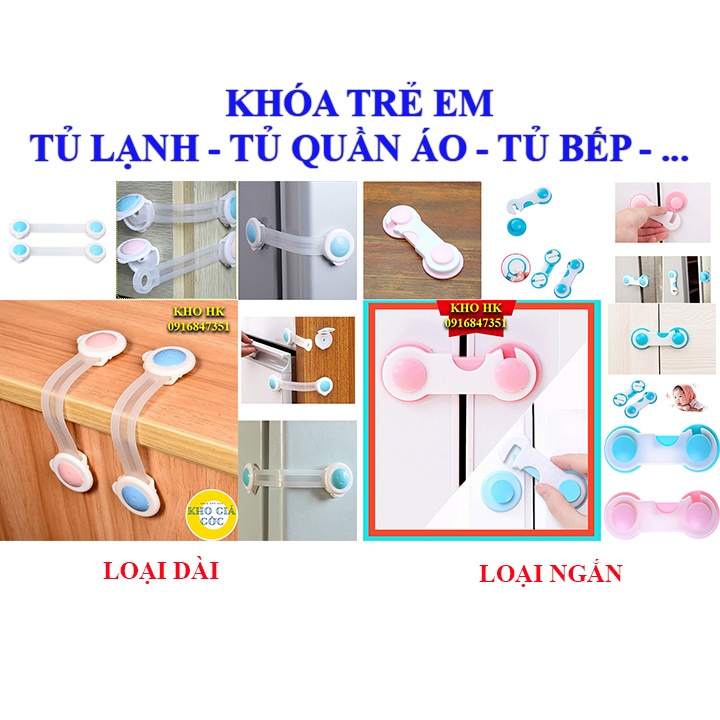 Khóa chốt cài tủ lạnh an toàn cho bé - khóa tủ, ngăn kéo tủ quần áo cao cấp giữ an toàn cho trẻ em