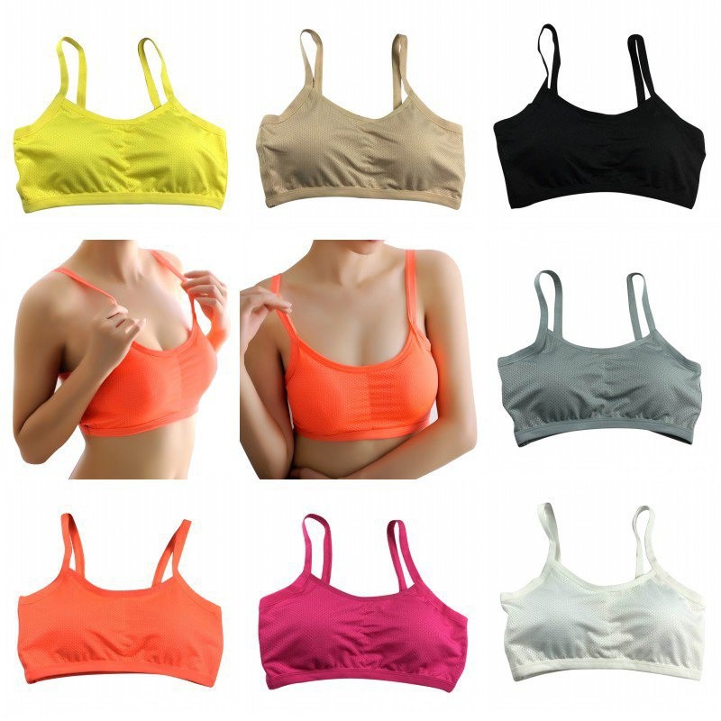 Áo lót thể thao cộc tay không gọng màu trơn thời trang cho nữ | BigBuy360 - bigbuy360.vn