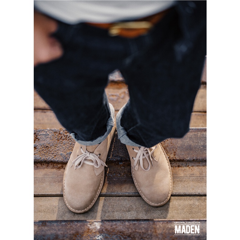 Giày bốt da MADEN thời trang cổ điển phong cách Anh quốc cho nam