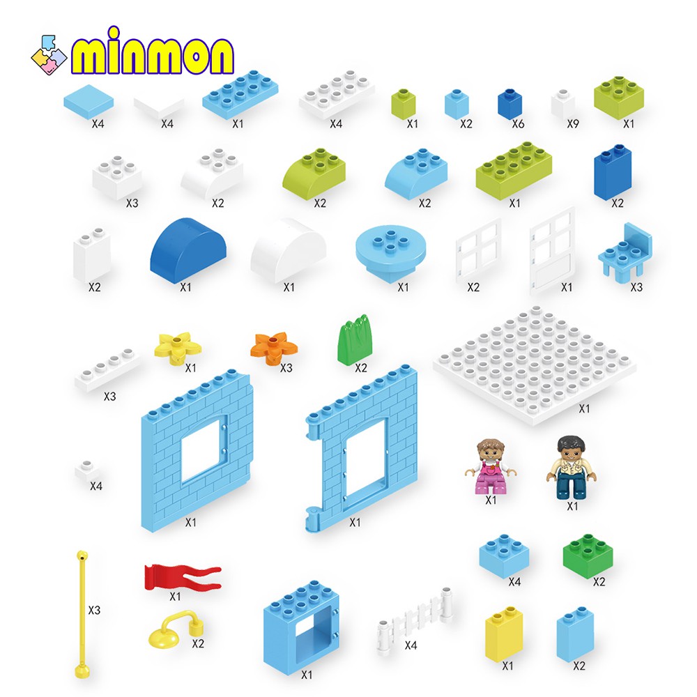 Bộ đồ chơi lego MINMON hình ngôi nhà 93 mảnh - MM0022