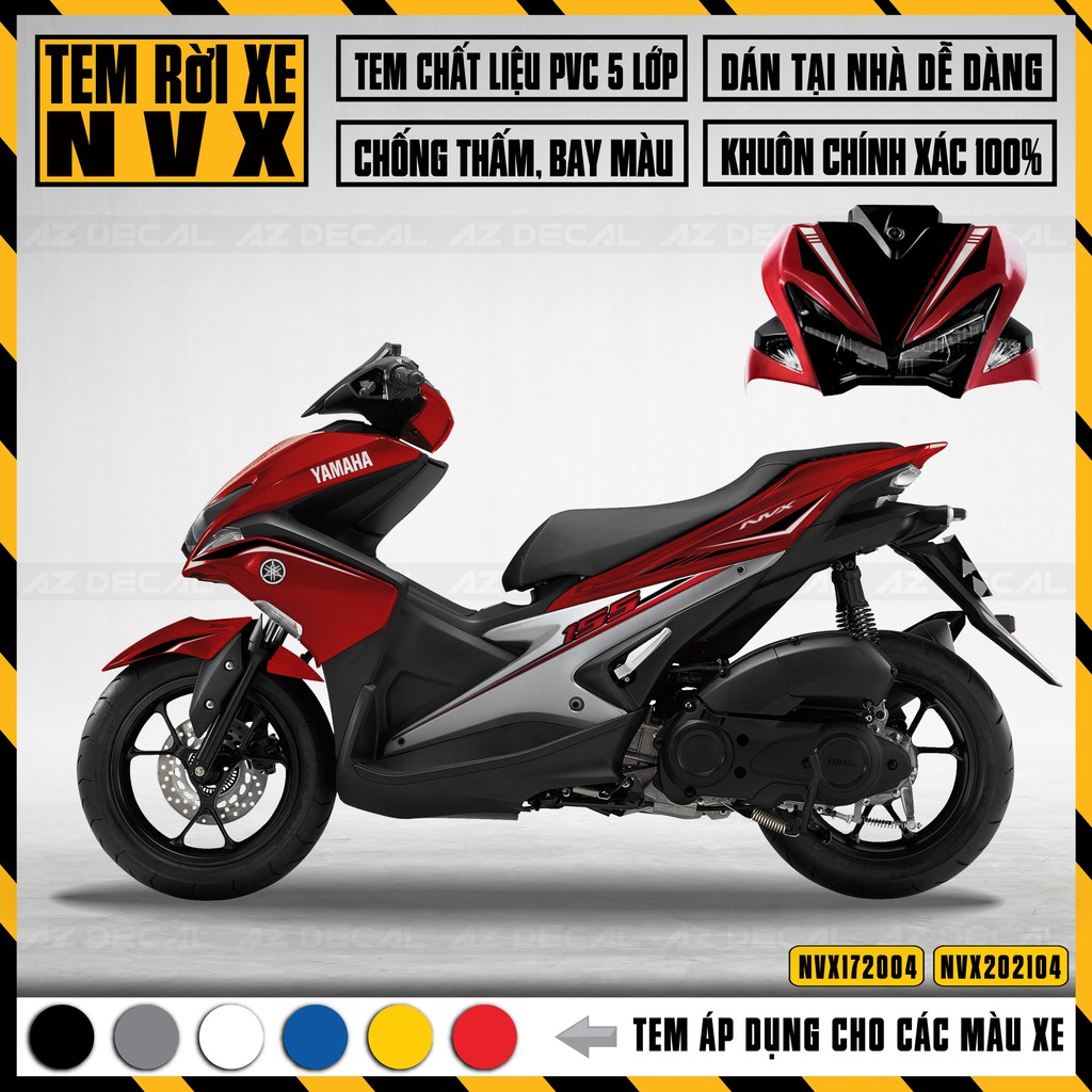 Decal Xe NVX 155 2017 - 2021 | NVX04 | Tem Rời Chống Nước, Bền Màu Cho Yamaha NVX V1 V2