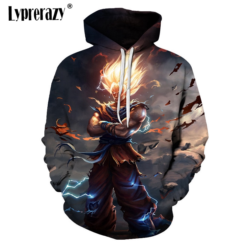 Áo hoodie có in hình Anime Dragon Ball Z Sun WuKong cao cấp cho nam / nữ
