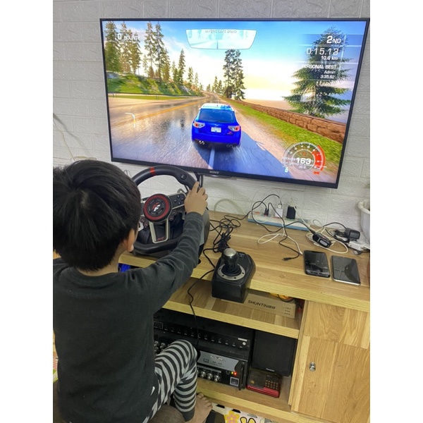 Vô lăng chơi game Suzuka ES900R chơi game ets2, city car, đua xe hỗ trợ ps4 , pc