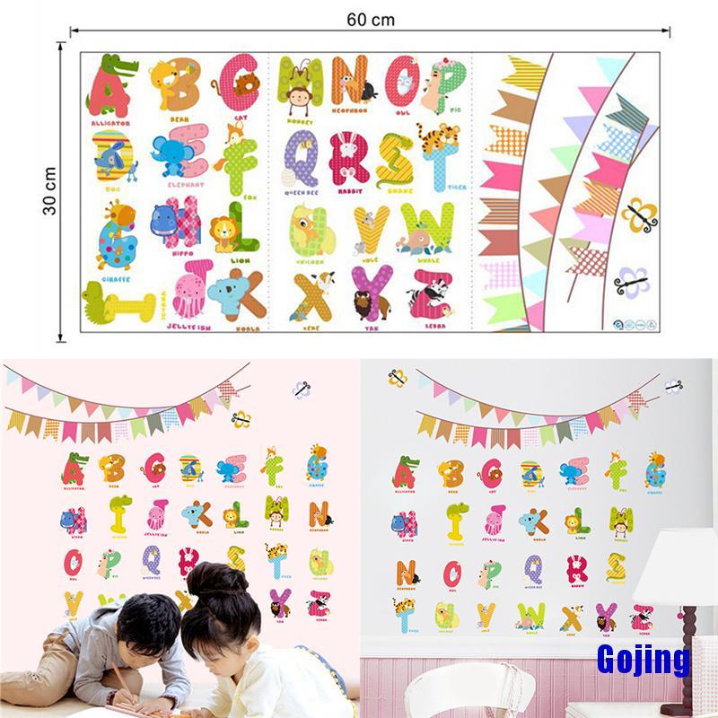 Hoạt Hình Sticker Dán Tường Hình Bảng Chữ Cái Và Các Con Vật Dùng Trang Trí Phòng Cho Trẻ Nhỏ