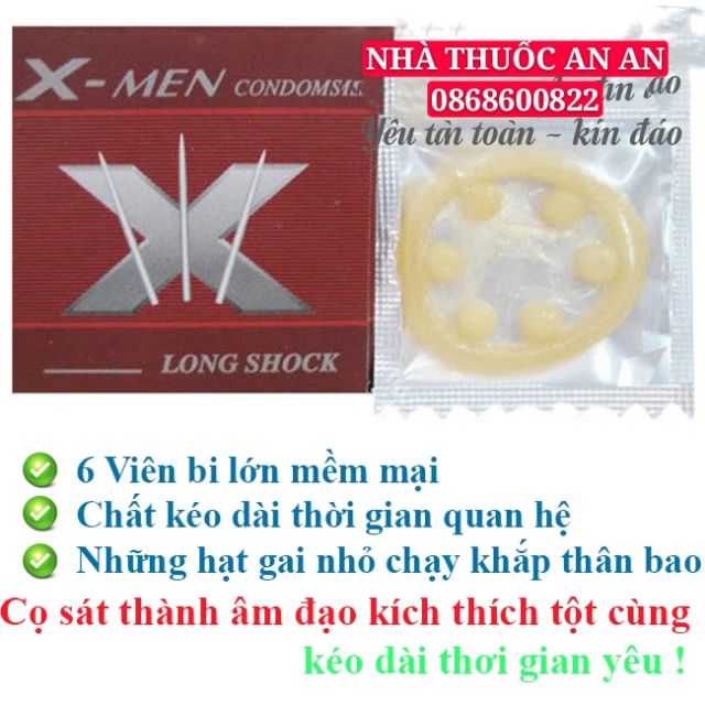 COMBO 10 HỘP BAO CAO SU 6 BI MEN