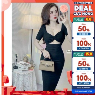 Đầm body gân cúp ngực