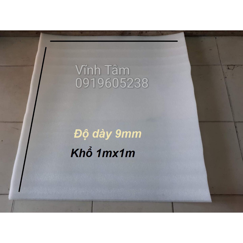 MÚT XỐP PE Foam - dày 9mm khổ 1x1m bọc lót hàng