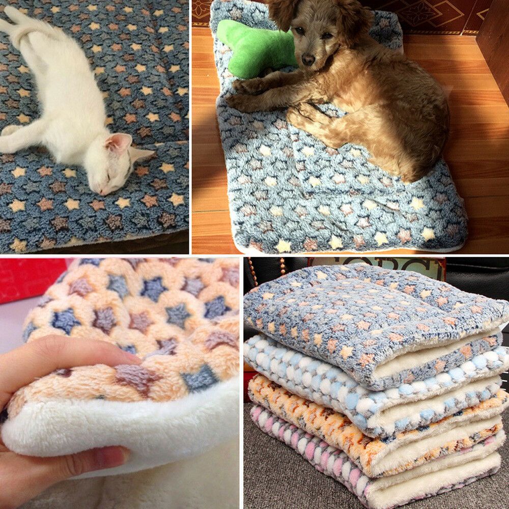 Tấm đệm ngủ flannel cotton dày mềm mại ấm áp nhiều màu sắc tùy chọn dành cho cún cưng và mèo cưng