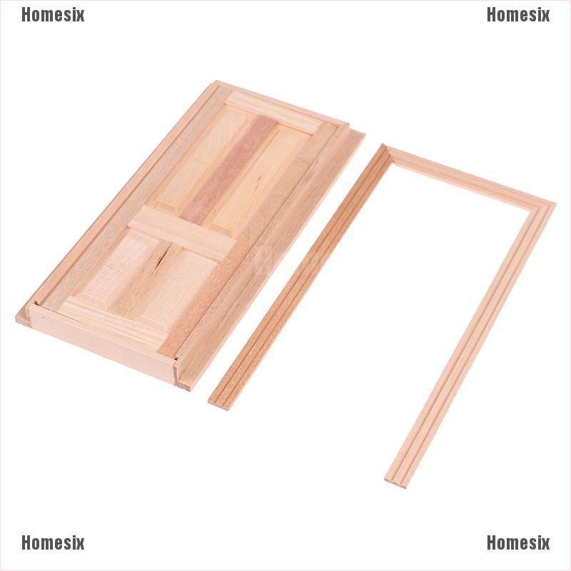 [HoMSI] 1/12 Dollhouse Miniature 4 Panel Interior Wooden Door DIY Model Accessories Toys SUU