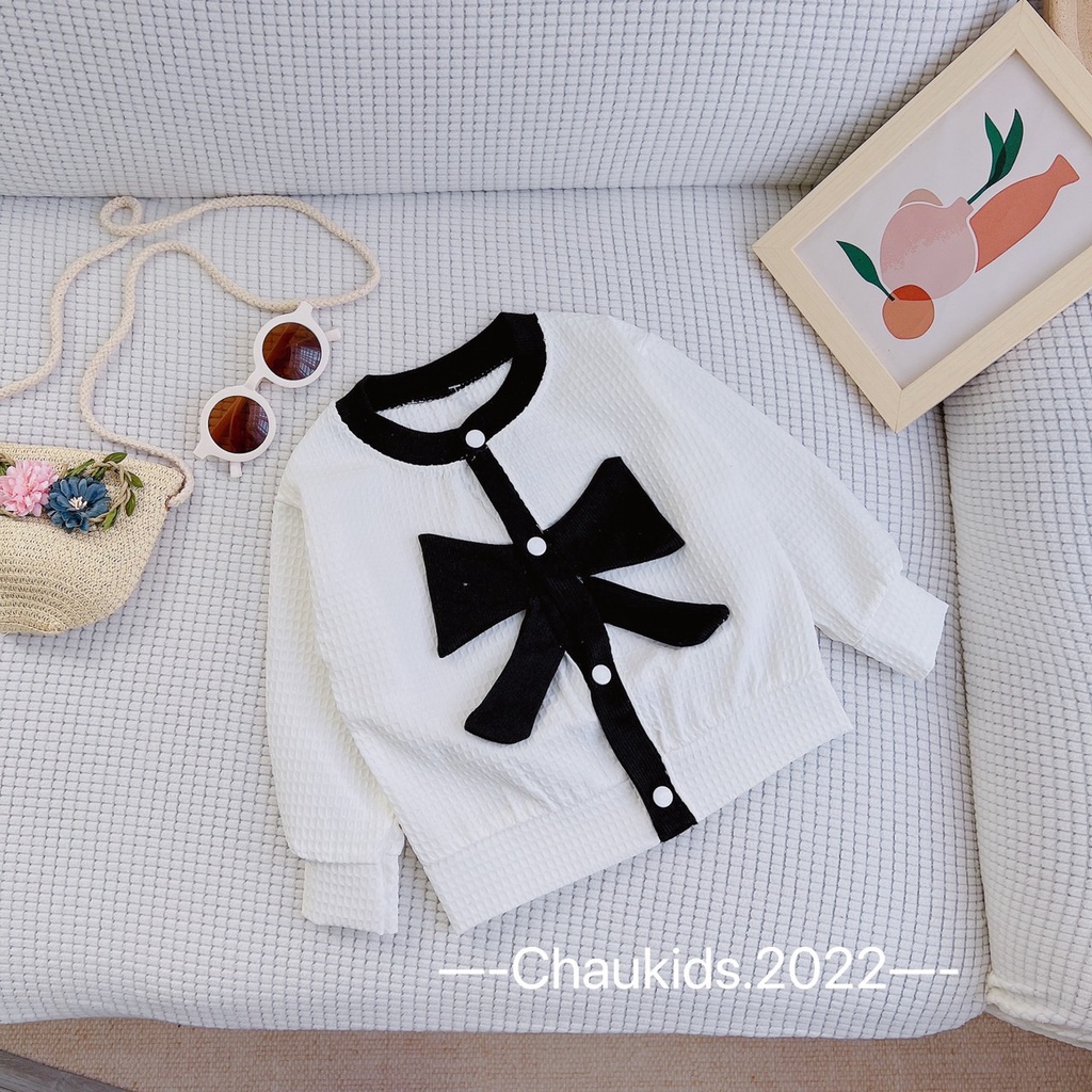 Áo khoác bé gái, áo khoác thu đông dày dặn đính nơ siêu dễ thương cho bé 10-20 kg- Bm_babyshop68