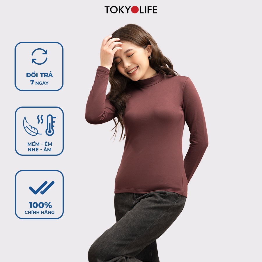 Áo giữ nhiệt WM Extra Nữ cổ lọ siêu co giãn, siêu ấm TOKYOLIFE G9SMT048J ( có cúc cổ )