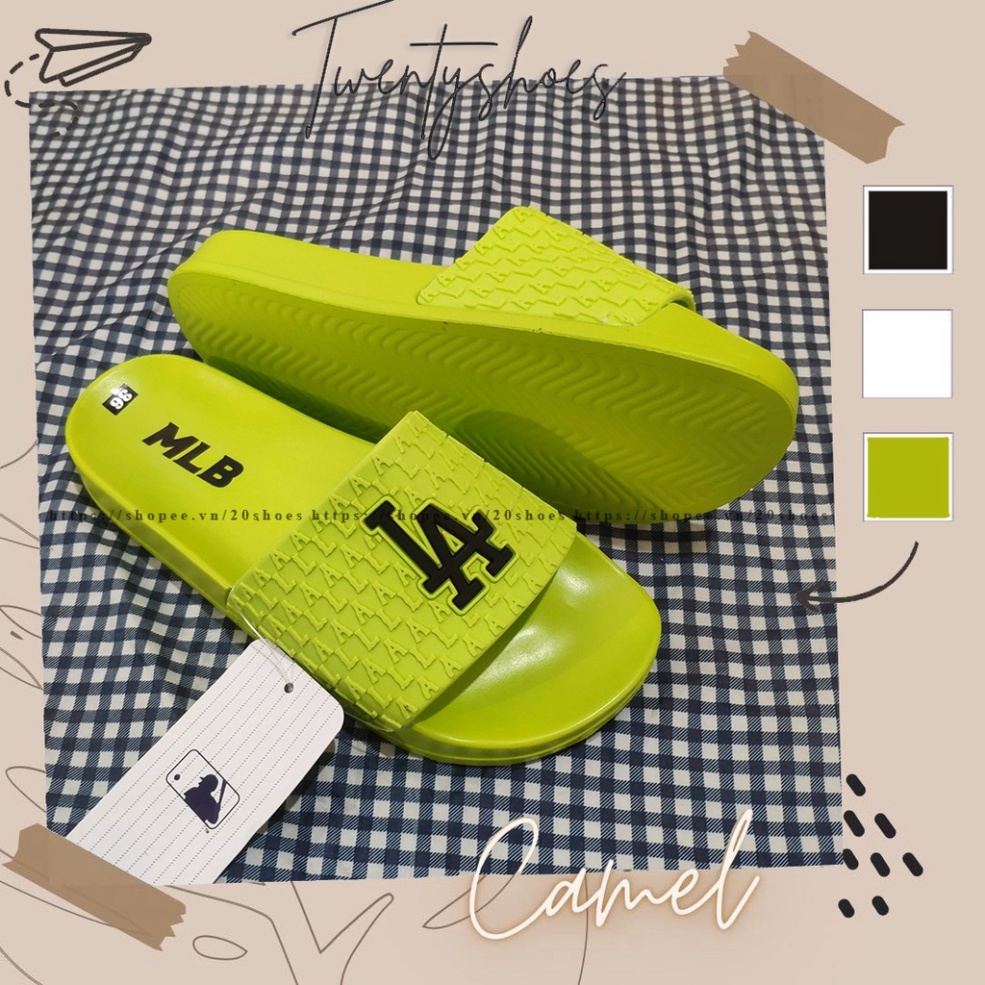Dép Nữ Quai Ngang Thời Trang, Dép Lê Nữ MLB LA Cao Su Dập Nổi Hàng Đẹp 20SHOES