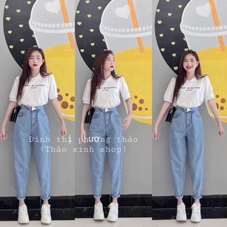 Quần jeans baggy khuy cài tam giác siêu đẹp