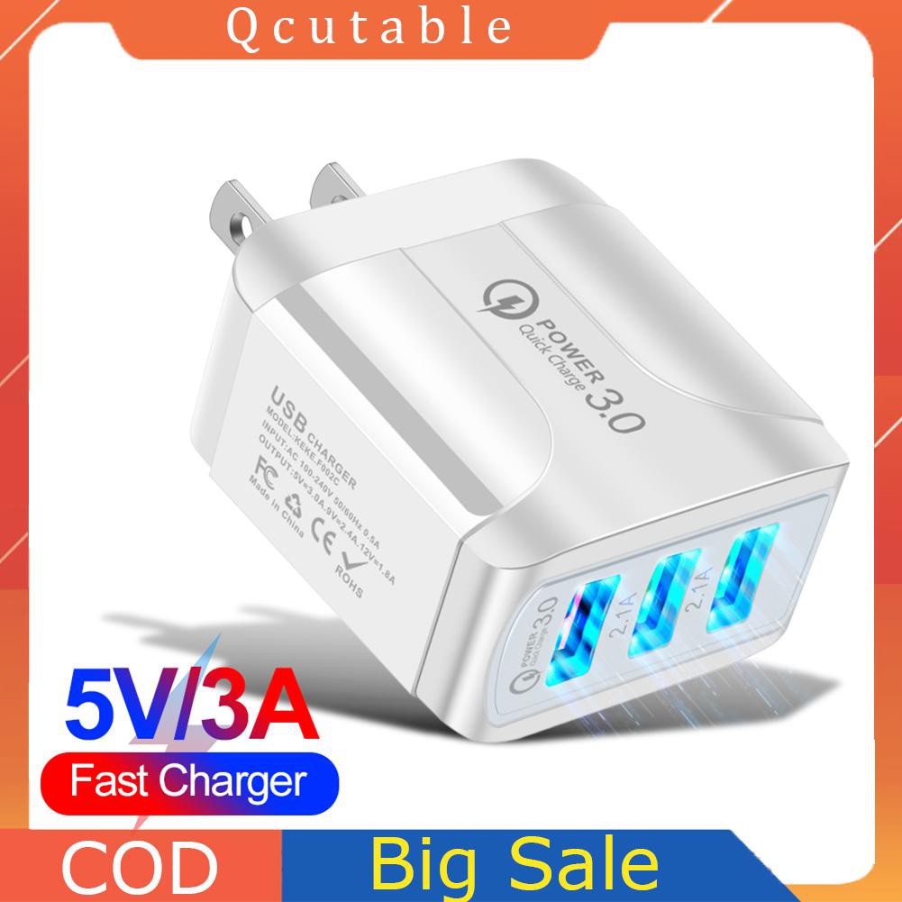 Củ Sạc Nhanh 3 Cổng Usb Tiện Dụng