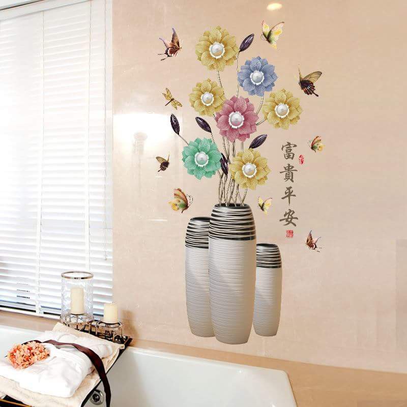 decal dán tường hoa