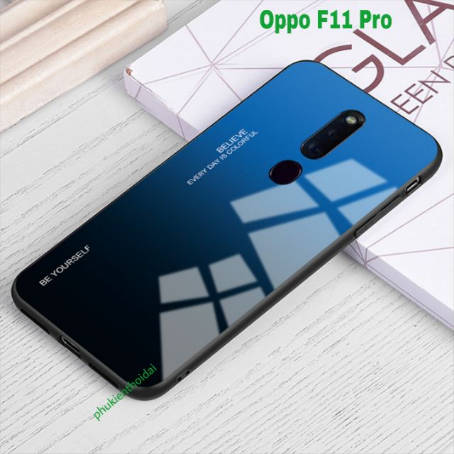 Ốp lưng Oppo F11 Pro FREESHIP Từ 50k mặt lưng kính đa sắc thời trang cao cấpb