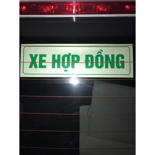 Tem decal chữ XE HỢP ĐỒNG phản quang, size 0.6x20cm (bộ 2tem - đúng chuẩn Nghị định 10)