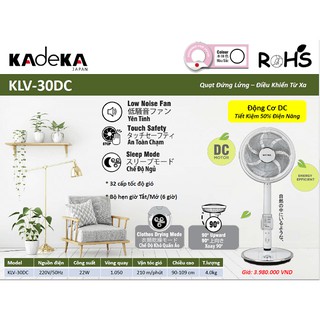QUẠT ĐIỆN KADEKA KLV-30DC