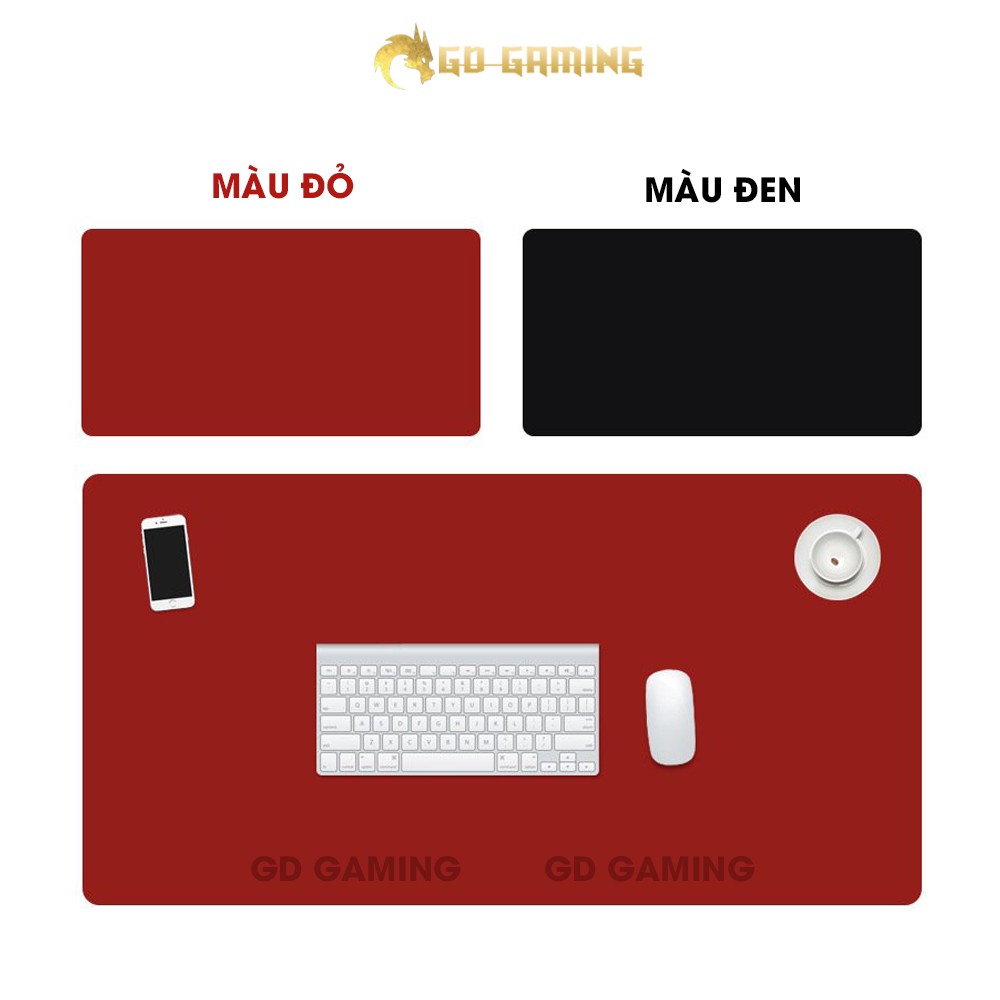 Miếng Lót Chuột, Lót Bàn Máy Tính  GD Gaming Chất Liệu Da PU Kích Thước 100x50, 90x40, 80x30 cm  Hai Mặt Thay Đổi