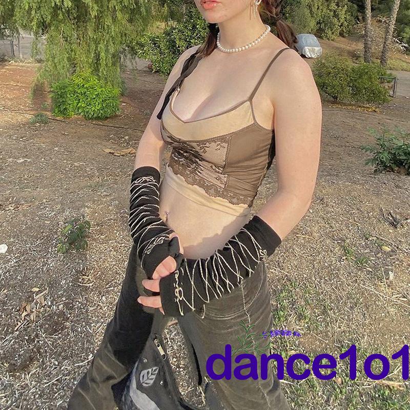 Áo hai dây cổ chữ V phối ren thời trang quyến rũ cho nữ