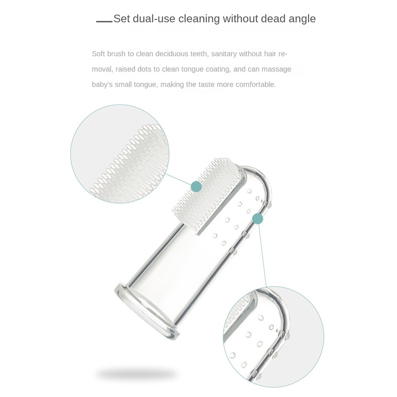Bộ bàn chải đánh răng đeo ngón tay chất liệu silicone vệ sinh răng dành cho trẻ sơ sinh