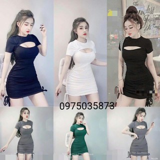 đầm body rút dây