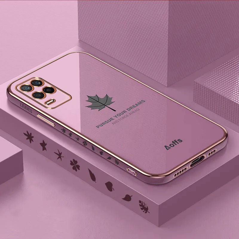 Ốp điện thoại QIANZI mềm họa tiết lá phong cho oppo realme C15 C25 C12 5 5i 6i C3 5s 7i C17 C20 C11 2020 8 8pro