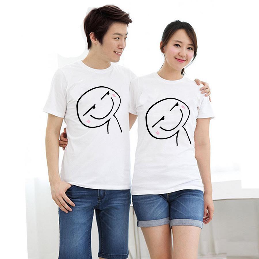 Áo thun cặp đôi in hình bộ Troll form rộng phong cách hàn quốc