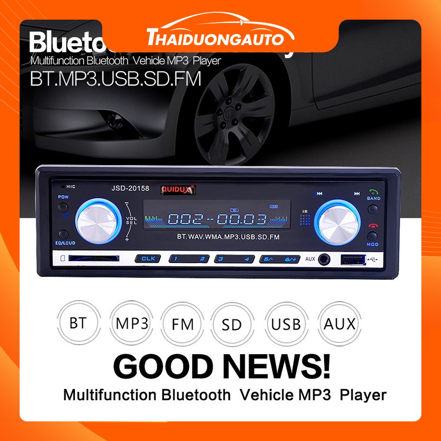 Đầu Nghe Nhạc MP3 Hỗ Trợ Bluetooth Kiêm Đài FM Cho Ô Tô JSD-20158 HL1102