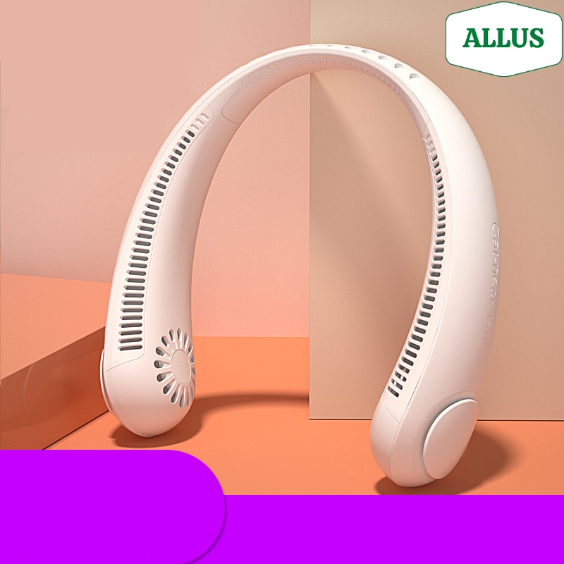 Quạt mini đeo cổ không cánh ALLUS _Biên độ thổi 360 độ mát mẻ dễ chịu, có thể sử dụng trong 3~5h_BH 1 tháng 1 đổỉ 1