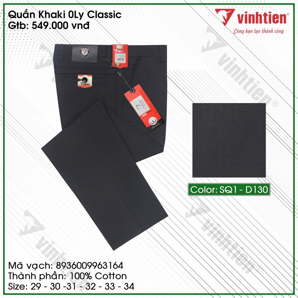 Quần Kaki Trung Niên 0ly Classic Vải Cotton Vĩnh Tiến 549