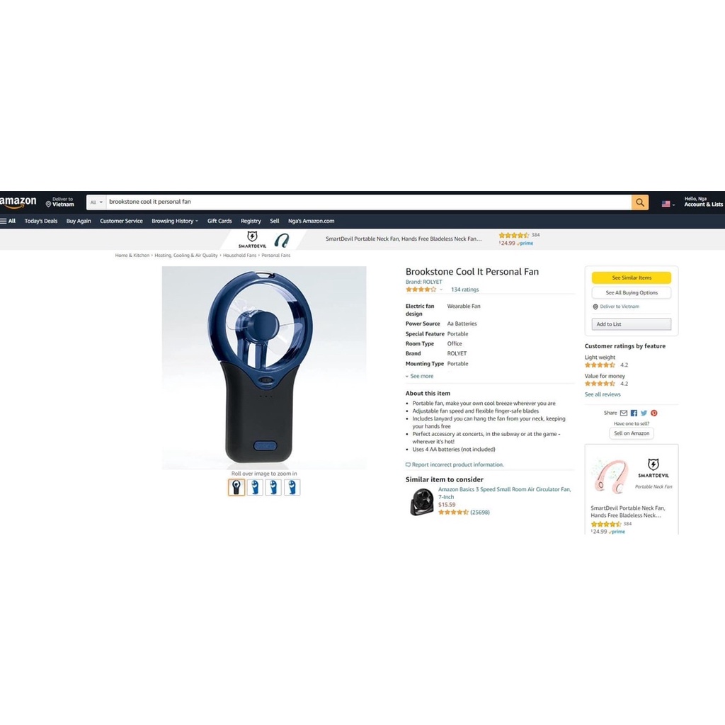 Quạt mini cần tay xuất mỹ