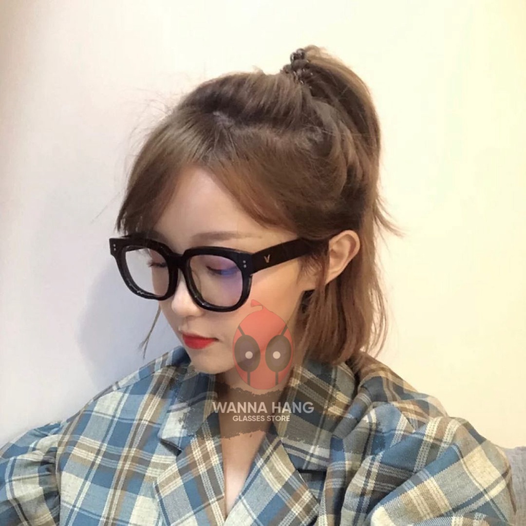 Gọng kính cận nam nữ thời trang Hàn Quốc cao cấp chống tia UV đẹp vuông Wanna Hang UNA-C WHGM43