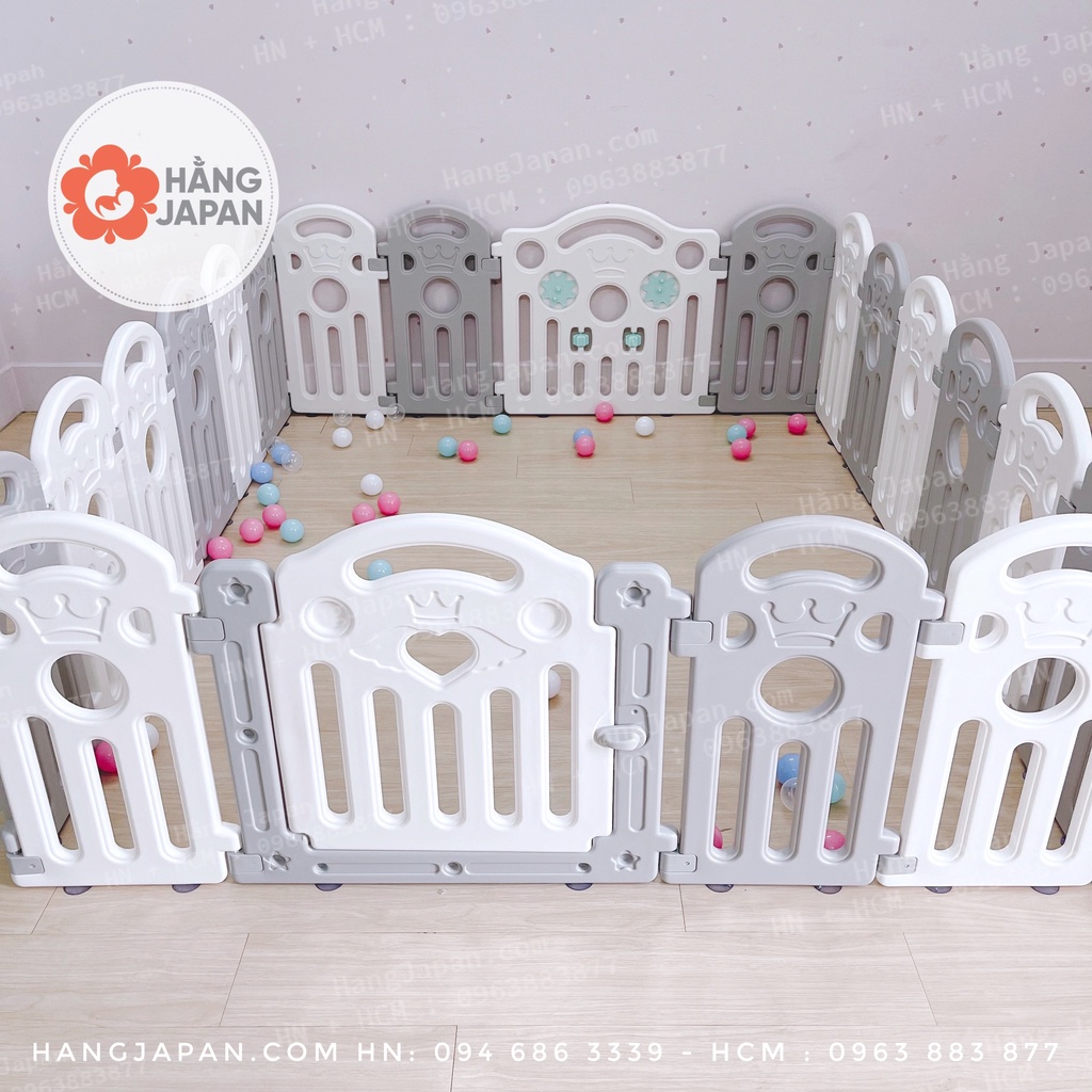 Quây cũi nhựa vương miện Sasa cao cấp an toàn cho bé kích thước 192 x 161 x 60cm/161 x 161 x 60cm
