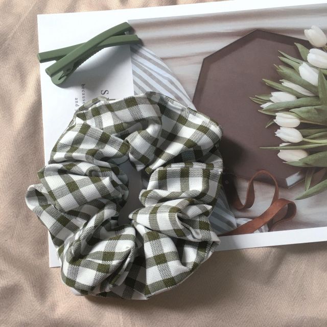 SCRUNCHIES KẺ CARO phong cách Hàn Quốc siêu xinh - Chun tóc + VÒNG TAY vải nhiều màu cá tính - Quà tặng đẹp độc lạ