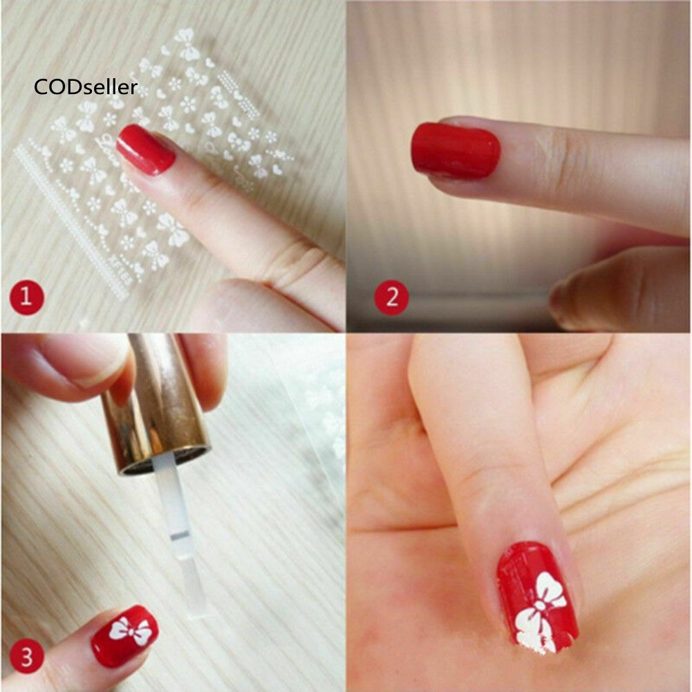 Set 10 Sờ Sticker Trang Trí Móng Họa Tiết Hoa 3d Đẹp Mắt Diy