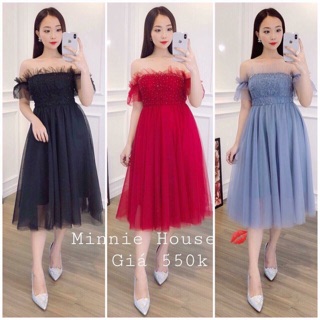 Đầm lưới trễ vai dự tiệc mocking siêu xinh