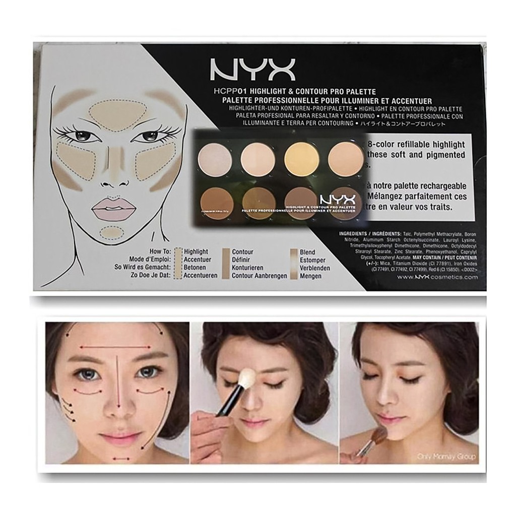 Tạo khối phấn NYX Professional Makeup Highlight & Contour Pro Palette - chumia
