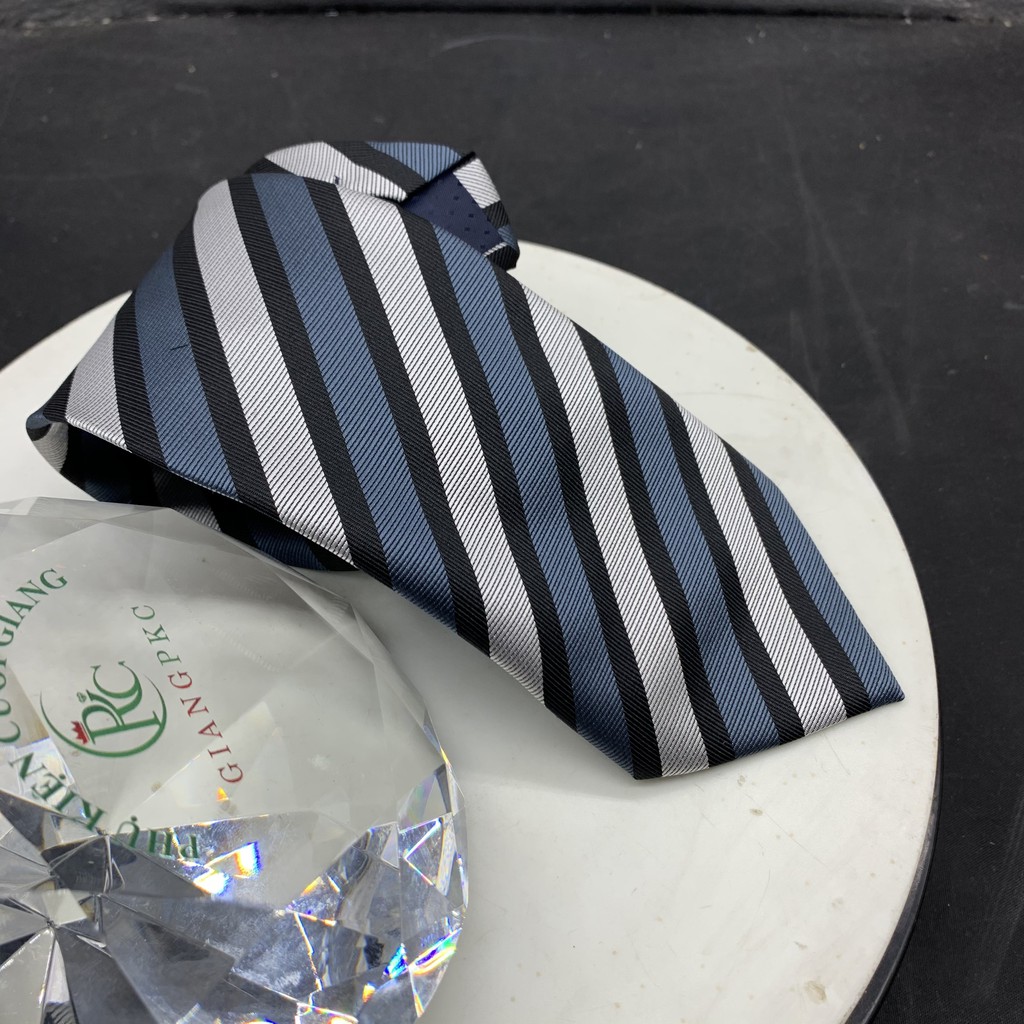 Phụ kiện nam cà vạt nam bản 8cm Giangpkc tháng 5-2021-Cà vạt xanh xen lẫn đen