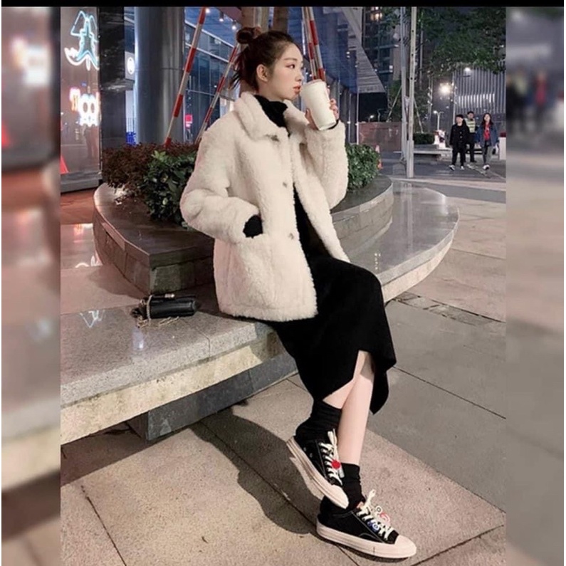 Set Áo Khoác Lông Kèm Váy Body | BigBuy360 - bigbuy360.vn