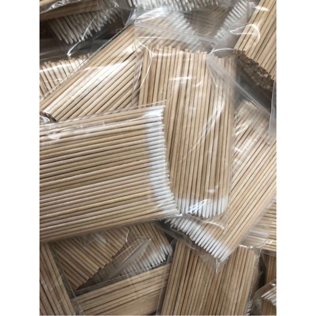 Set 100 cây Tăm bông phun xăm - Tăm tháo mi, tăm gỡ mi, que tháo mi - Set 50 cây chà mực